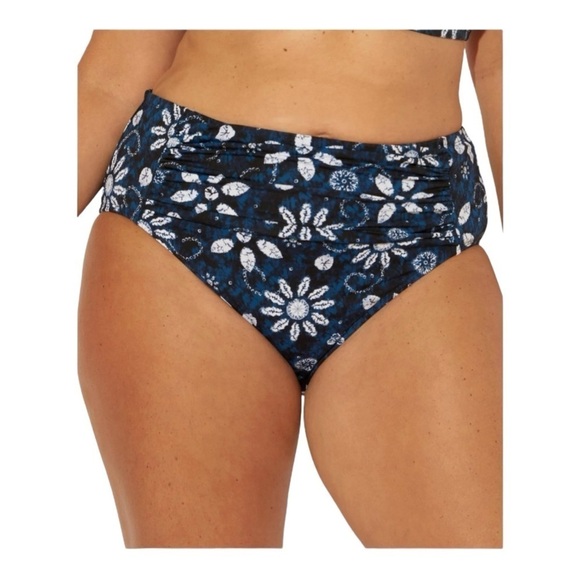 Bleu by Rod Beattie NAVY MULTI Printed Tummy-Control Swim Bottom NWT - Picture 1 of 5